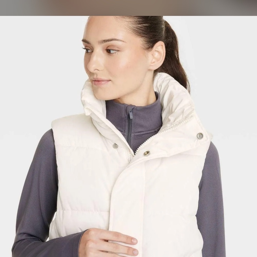 Women's Long Puffer Vest - All In Motion Black - Picture 5 of 5